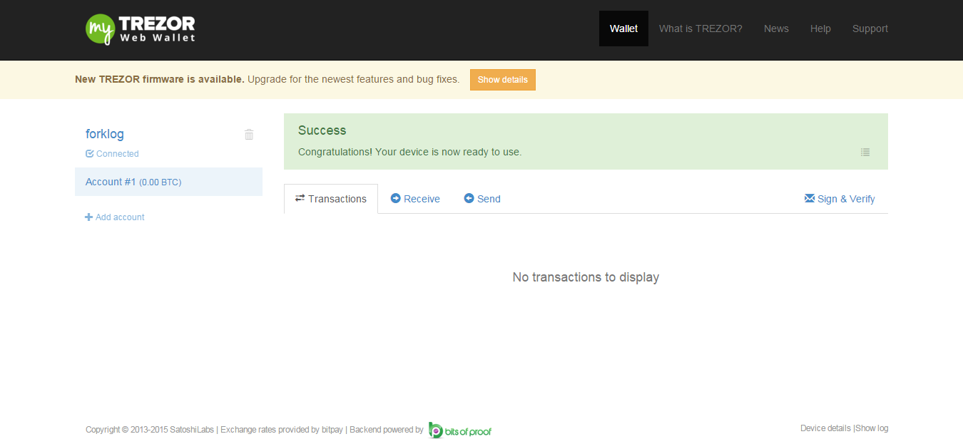 03myTREZOR Web Wallet